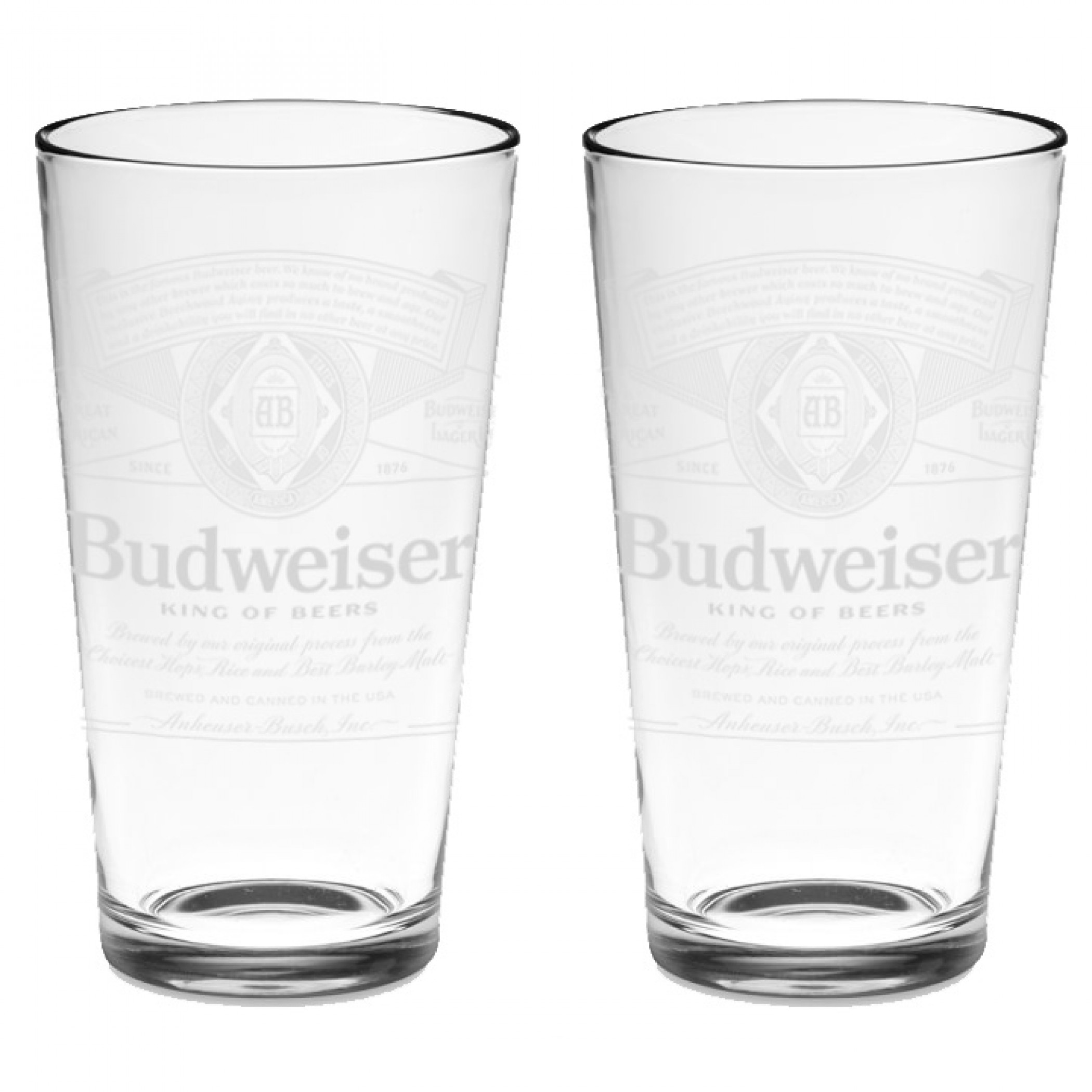 Budweiser Classic Logo 2-Pack Pint Glass Set